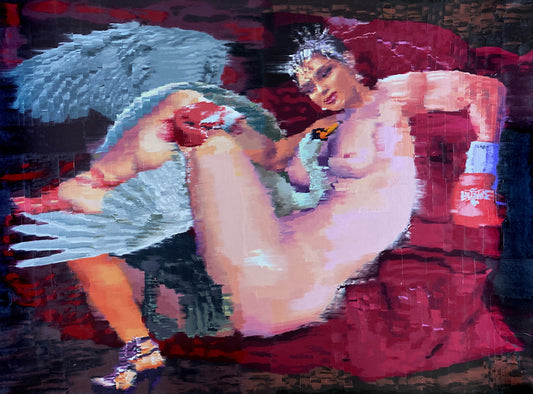 Leda and the Swan, 2023, oil on canvas, 39 x 53 in. / 99.06 x 134.62 cm.