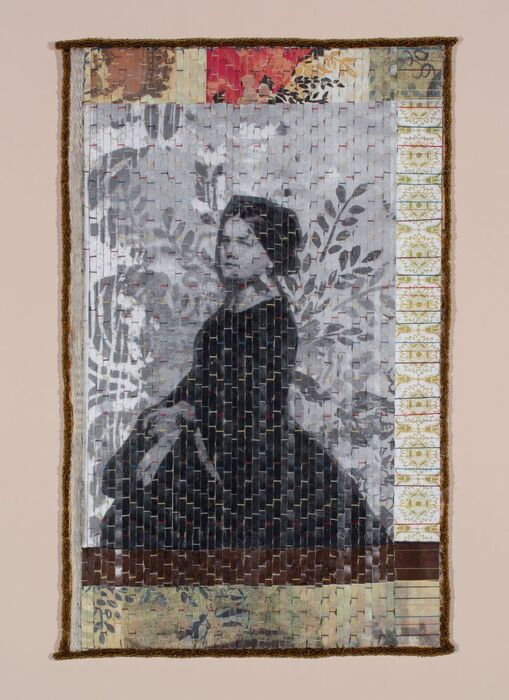 Portrait of Mary Todd Lincoln, 2020, woven photo mixed media, 32 x 24 in. / 81.28 x 60.96 cm.