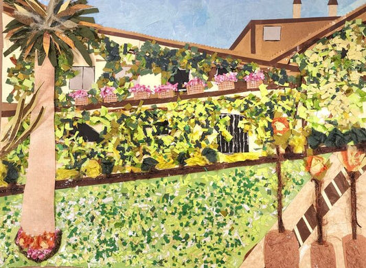 Villa Cimbrone, 2025, paper collage, 26 x 22 in. / 66.04 x 55.88 cm.