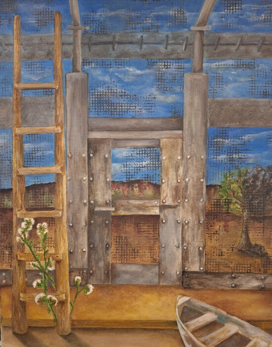 Land of Opportunity, With Exceptions, 2025, oil on canvas, 20 x 16 in. / 50.8 x 40.64 cm.