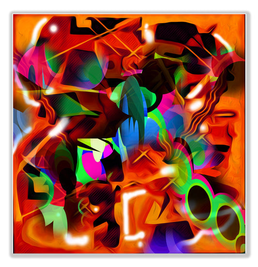 KINETIC ABSTRACTION #3, 2024, mixed media on paper, 52 x 50 in. / 132.08 x 127 cm.