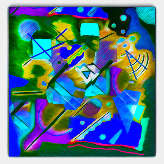 KINETIC ABSTRACTION #7, 2025, mixed media on paper, 36 x 35 in. / 91.44 x 88.9 cm.