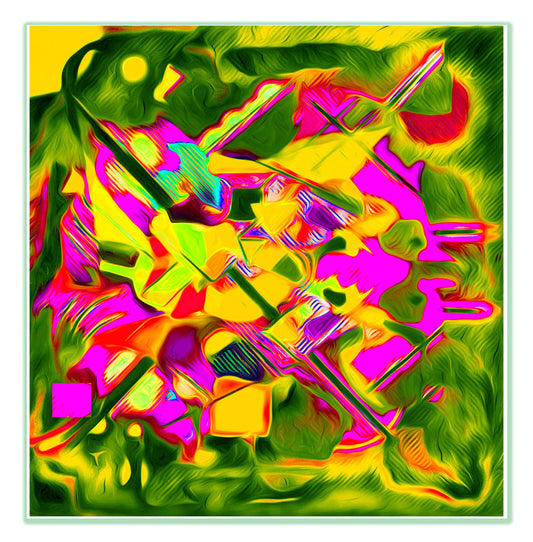 KINETIC ABSTRACTION #9, 2024, mixed media on paper, 36 x 35 in. / 91.44 x 88.9 cm.
