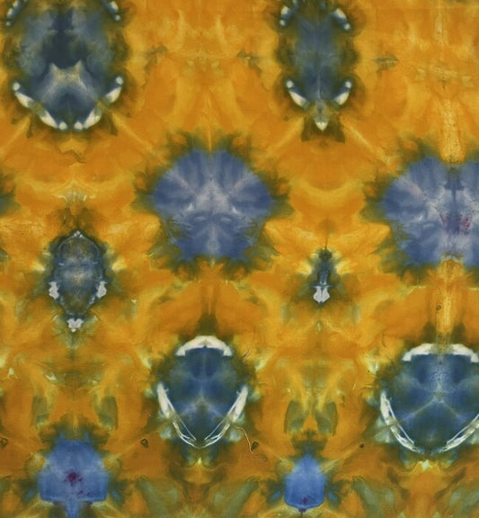Sunflowers, 2024, hand dyed fiber, 22 x 22 in. / 55.88 x 55.88 cm.