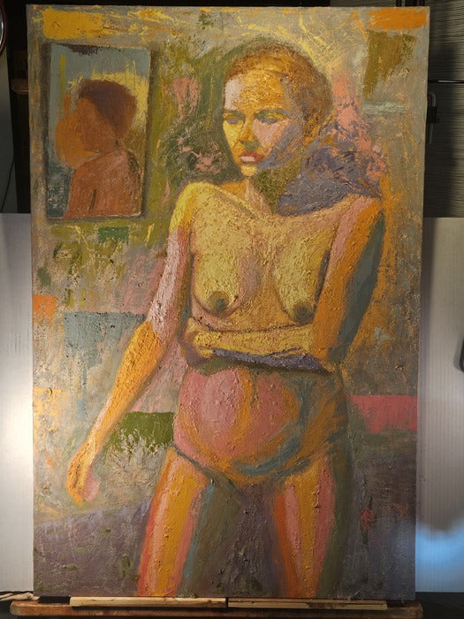 Miss P, 2024, oil on canvas, 3 x 2 x 5 in. / 7.62 x 5.08 x 12.7 cm.