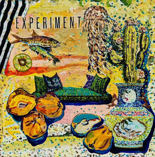 Experiment, 2025, mixed media on canvas, 40 x 40 cm. / 15.7 x 15.7 in.