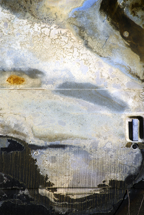 The Door Into Spring, Arising from the Eaton Fire, Altadena, 2025, mixed media, 13 x 19 in. / 33.02 x 48.26 cm.