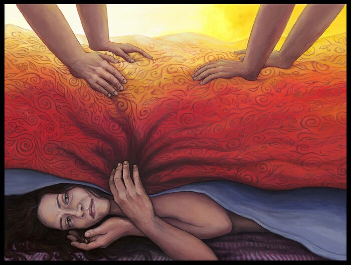 Monday, 2023, acrylic on wood, 6 x 8 in. / 15.24 x 20.32 cm.