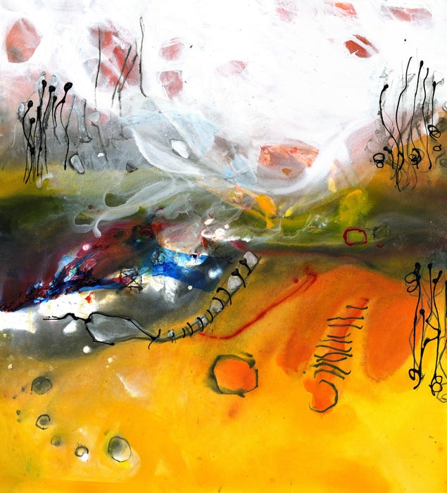 Sacred Rock, 2023, water media, 30 x 30 in. / 76.2 x 76.2 cm.