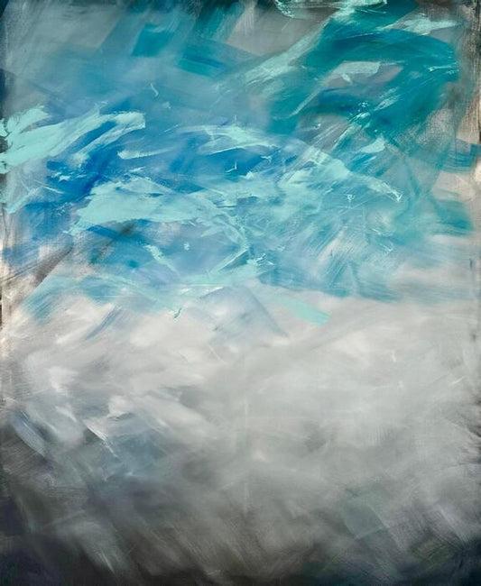 Υποσχεση (Yposchesi) Promise, 2023, oil on canvas, 60 x 72 in. / 23.6 x 28.3 cm.