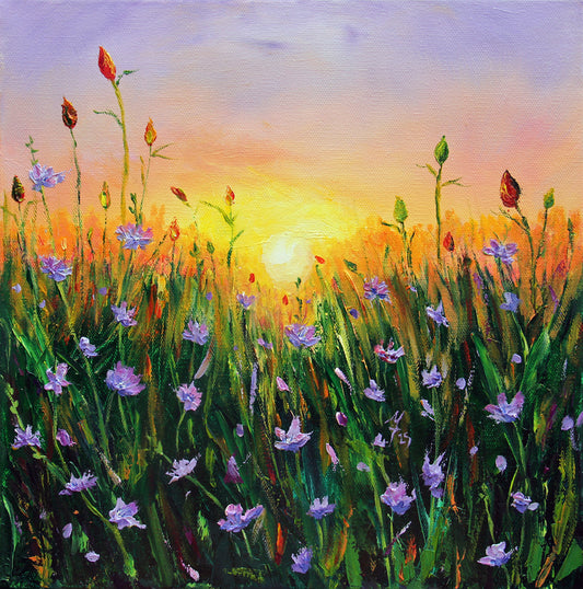 In the Waiting, 2025, palette knife oil on canvas, 12 x 12 in. / 30.48 x 30.48 cm.