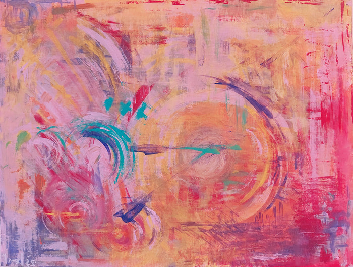 Abstract 4, 2025, acrylic on paper, 12 x 9 in. / 30.48 x 22.86 cm.
