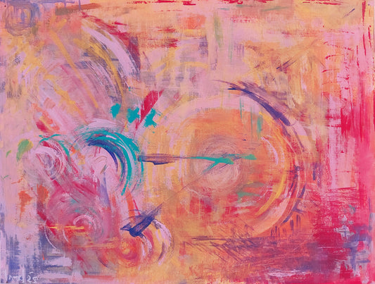 Abstract 4, 2025, acrylic on paper, 12 x 9 in. / 30.48 x 22.86 cm.