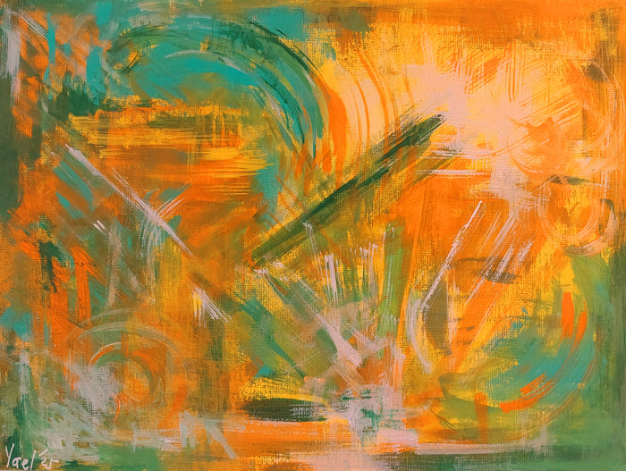 Abstract 5, 2025, acrylic on paper, 12 x 9 in. / 30.48 x 22.86 cm.