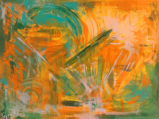Abstract 5, 2025, acrylic on paper, 12 x 9 in. / 30.48 x 22.86 cm.