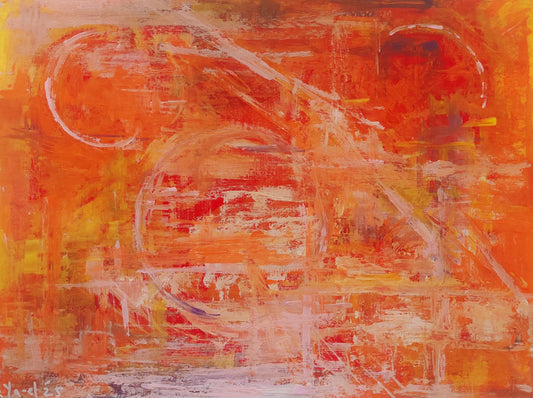 Abstract 16, 2025, acrylic on paper, 12 x 9 in. / 30.48 x 22.86 cm.