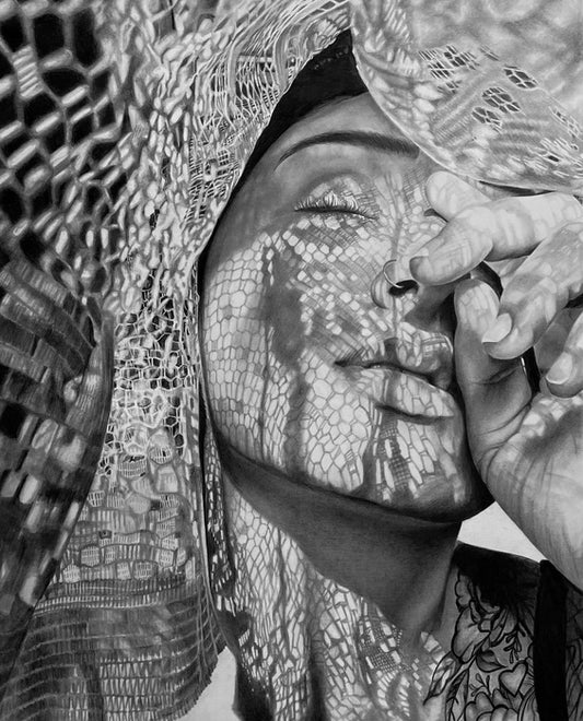 Just a Moment, 2022, graphite, 20 x 16 in. / 50.8 x 40.64 cm.