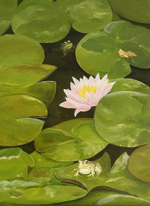 The Flower And The Frogs, 2025, oil, 12 x 9 in. / 30.48 x 22.86 cm.