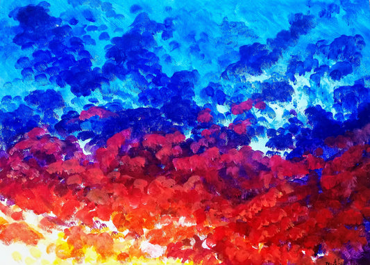 Colorful Clouds, 2024, acrylic on canvas, 17 x 21 in. / 43.18 x 53.34 cm.