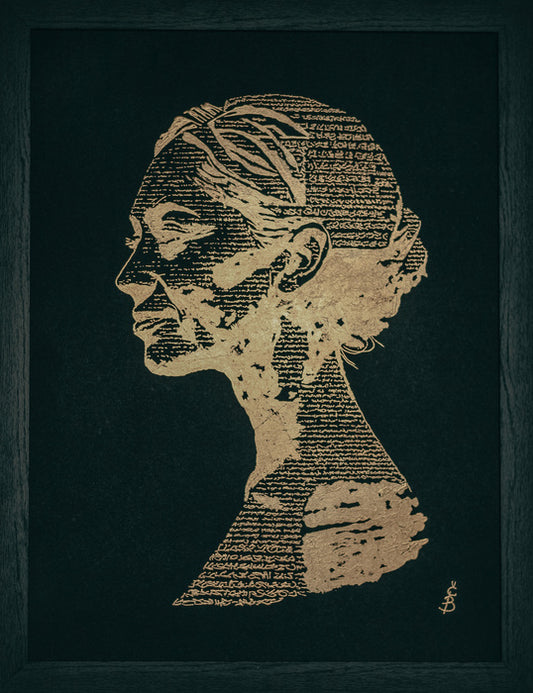 Olga in Gold, 2025, paper, 24 x 18 in. / 60.96 x 45.72 cm.