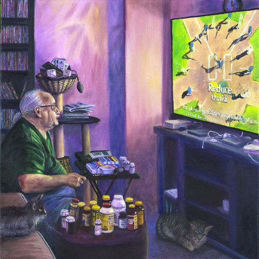 One Month at a Time, 2025, oil on canvas, 30 x 30 in. / 76.2 x 76.2 cm.