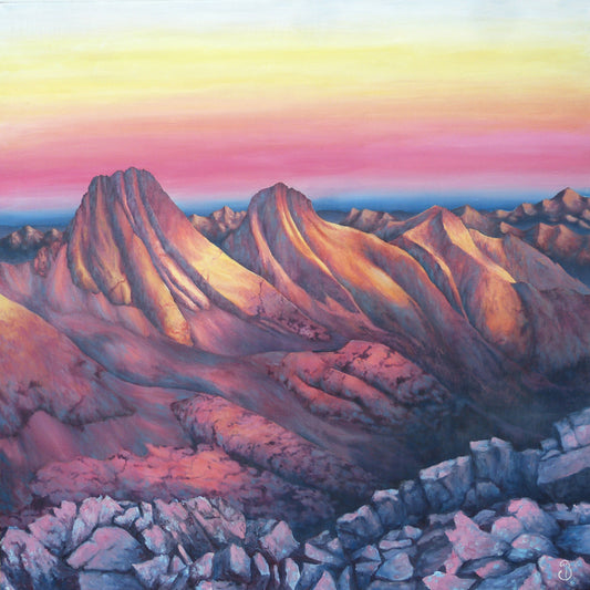 Weminuche Sunrise, 2021, acrylic, 60 x 60 in. / 152.4 x 152.4 cm.