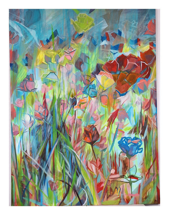 Bouquet, 2023, oil paint on stretched canvas with gesso, 48 x 36 in. / 121.92 x 91.44 cm.
