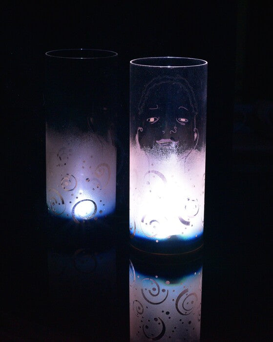 Jaxson Rand 01, 2025, glass art lamp, 10 x 4 x 4 in. / 25.4 x 10.16 x 10.16 cm.