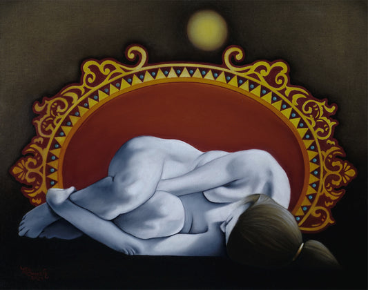 Golden Hair Band, 2025, oil on linen, 30 x 24 in. / 76.2 x 60.96 cm.
