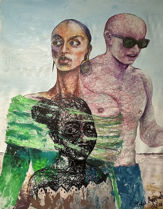 Love ?, 2025, acrylic and pen on canvas, 32 x 29 in. / 81.28 x 73.66 cm.