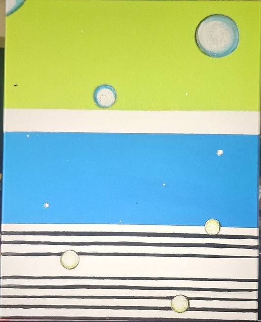 Cosmic Illusions Pt. 2 (Flynn's Dream), 2025, acrylic, 16 x 20 in. / 40.64 x 50.8 cm.