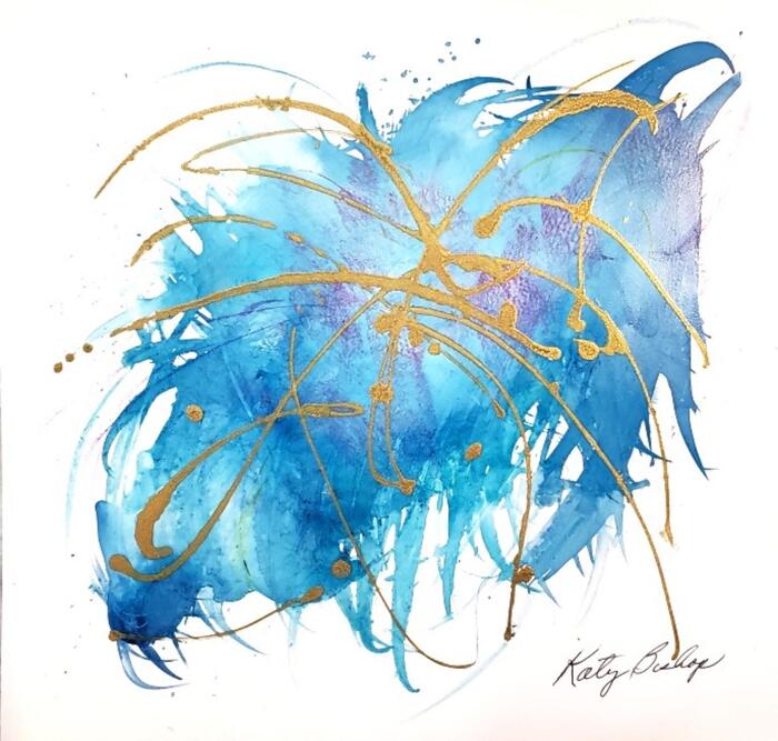 VIVA!, 2025, alcohol ink, 12 x 12 in. / 30.48 x 30.48 cm.