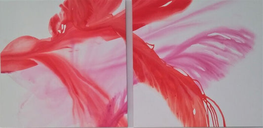 Hummingbirds Are Coming, 2023, acrylic, 72 x 36 in. / 182.88 x 91.44 cm.