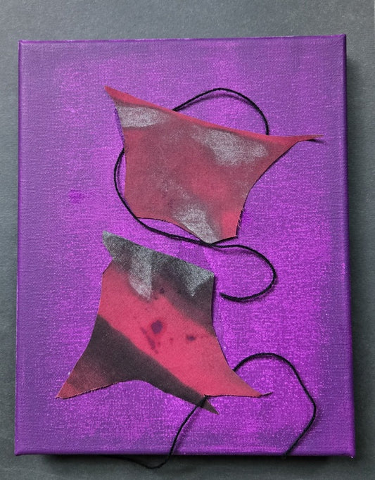 Ties Broken, 2025, mixed media, 10 x 8 in. / 25.4 x 20.32 cm.