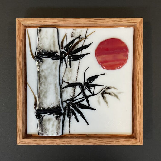 Bamboo, 2023, fused glass, 6 x 6 in. / 15.24 x 15.24 cm.