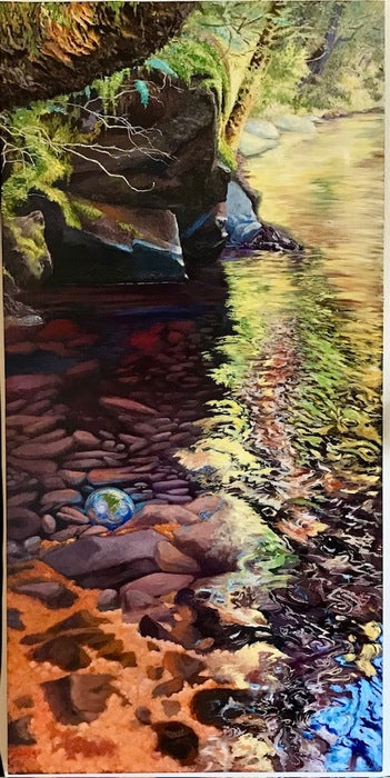 Salmon Eggs, 2015, acrylic on masonite, 70 x 42 in. / 177.8 x 106.68 cm.