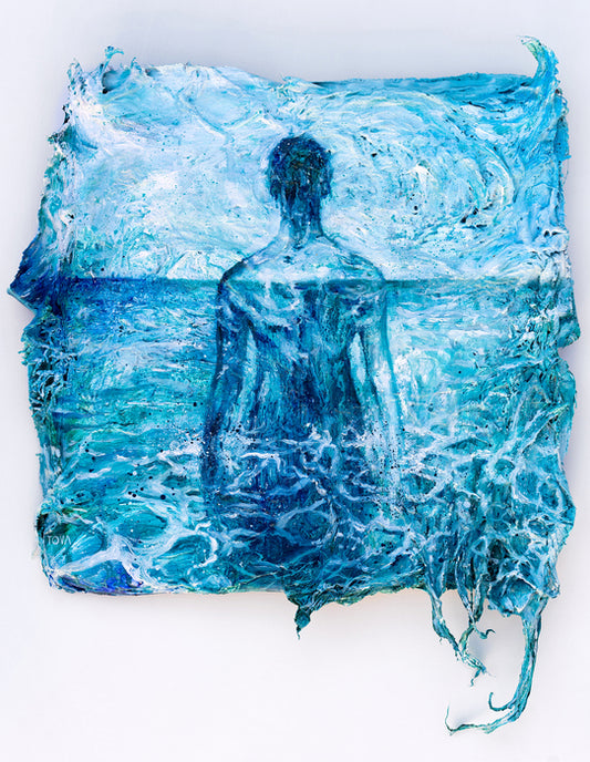The Sea Within, 2024, mixed media, 12 x 12 in. / 30.48 x 30.48 cm.