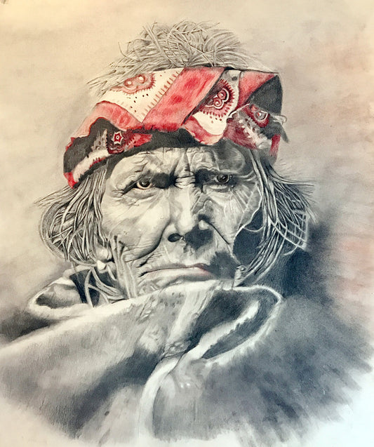 Zuni Elder, 2021, graphite, 12 x 9 in. / 30.48 x 22.86 cm.
