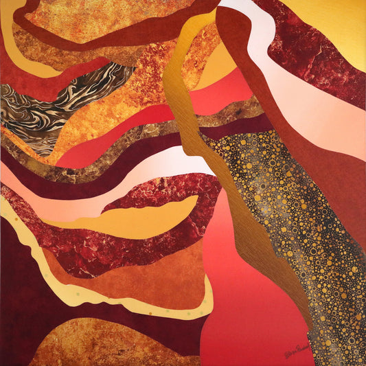 Beneath the Murmur of Distant Shores, 2024, textile, 30 x 30 in. / 76.2 x 76.2 cm.