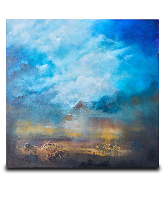 Echoes in the Downpour, 2025, acrylic paint, 34 x 34 in. / 86.36 x 86.36 cm.