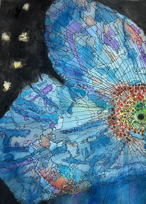 Earth Flower, 2023, watercolor, 16 x 14 in. / 40.64 x 35.56 cm.