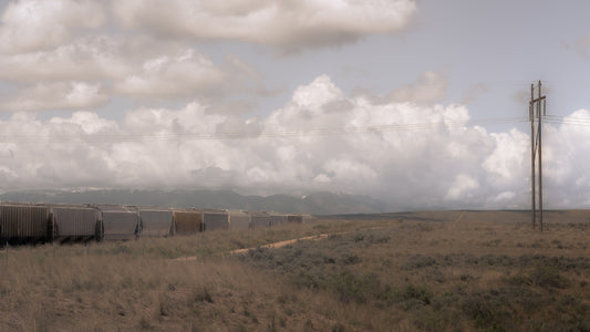 Train and Electric Pole, 2025, digital photography, 38 x 26 in. / 96.52 x 66.04 cm.