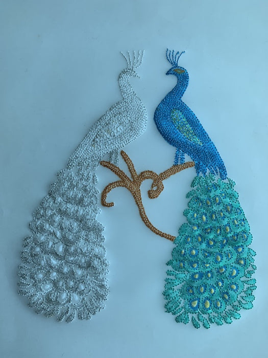 Peacock Couple, 2014, mixed media, 29 x 21 cm. / 11.4 x 8.2 in.