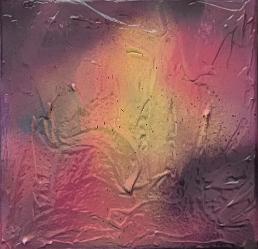 Twilight Veiled 1, 2025, mixed media, 6 x 6 in. / 15.24 x 15.24 cm.