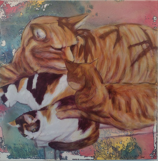On the Rail #2 - Shifting, 2025, sharpie and acrylic on canvas, 24 x 24 in. / 60.96 x 60.96 cm.
