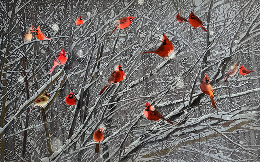 Winter's Embrace, 2024, mixed media, 24 x 26 in. / 60.96 x 66.04 cm.