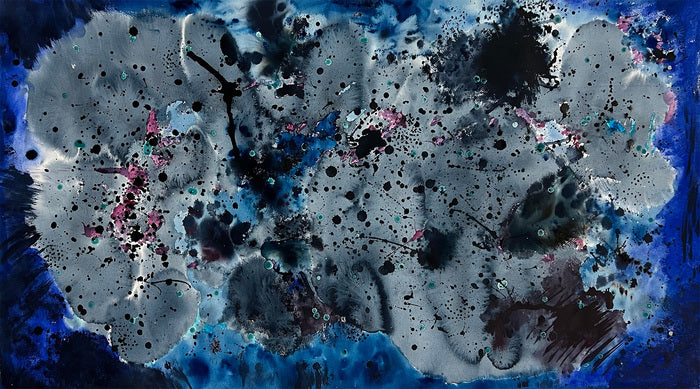 Galaxy Impression II, 2023, watercolor, 24 x 44 in. / 60.96 x 111.76 cm.