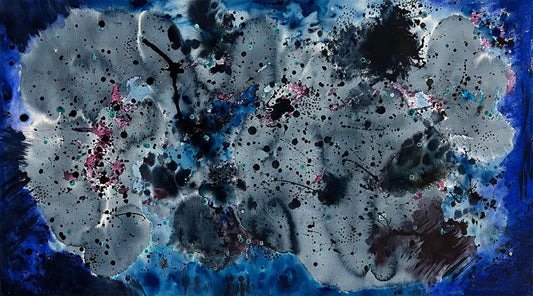 Galaxy Impression II, 2023, watercolor, 24 x 44 in. / 60.96 x 111.76 cm.