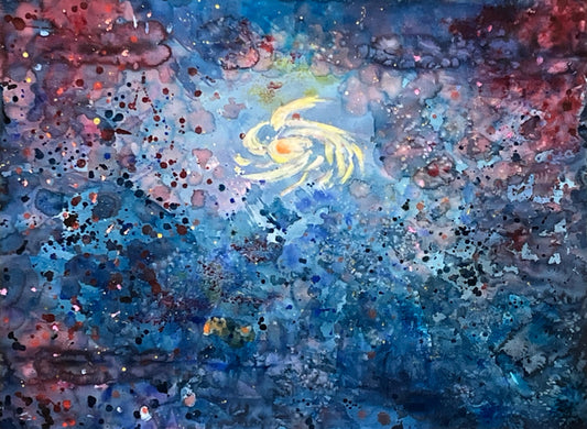 Galaxy Impression III, 2024, watercolor, 60 x 44 in. / 152.4 x 111.76 cm.