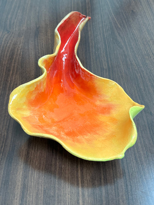 Vibrance of Fall, 2024, ceramics, 3.25 x 12 x 7.5 in. / 8.25 x 30.48 x 19.05 cm.